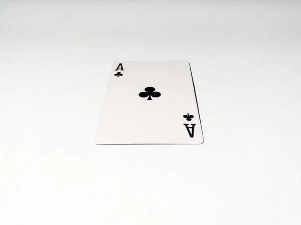 Крупный План Одной Туз Картой Клубной Мастью Колоды Игральных Карт — стоковое фото