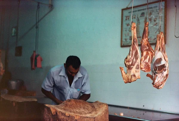 Goat Meat Seller in George Town, Penang, Malaysia