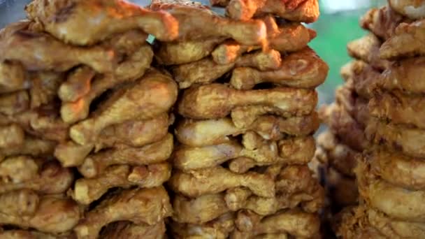 Pile Cosce Pollo Fritte Ali Gulbahar Chicken Fry Zakir Nagar — Video Stock