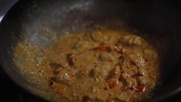 Poulet Indien Style Desi Fait Maison Kadhai Avec Huile Crème — Video