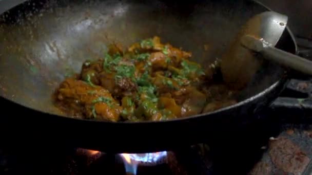 Poulet Indien Style Desi Fait Maison Kadhai Avec Huile Crème — Video