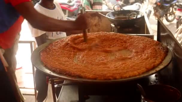 Indian Pav Bhaji Membuat Kuah Merah Bhaji India Disajikan Dengan — Stok Video