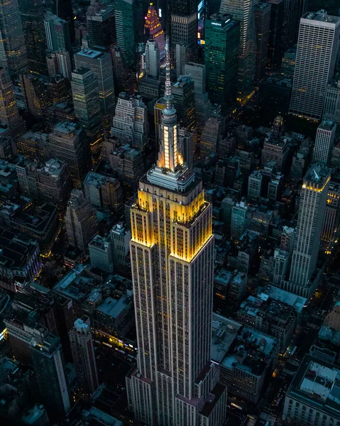 Empire State Building Légi Felvételei Helikopterről — Stock Fotó