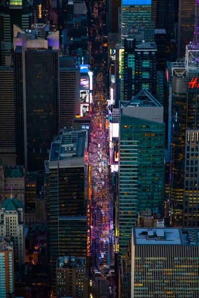 Flygfoto Över Manhattan New York City Solnedgången Med Utsikt Över — Stockfoto