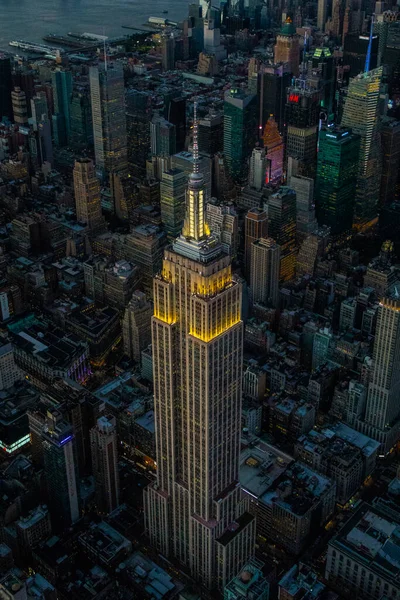 Veduta Aerea Dell Empire State Building Scattata Elicottero — Foto Stock