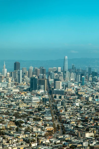 Blick Auf Die Skyline Von San Francisco Von Twin Peaks — Stockfoto