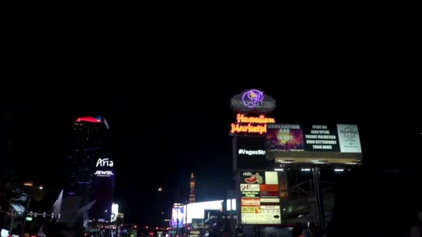 Tracking Shot Las Vegas Strip Moving Car — Stock Video