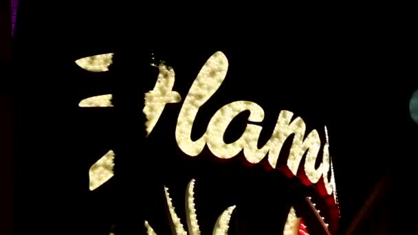 Flamingo Hotel Sign Las Vegas Nevada — Stock Video