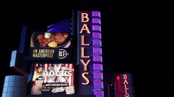 Bally Hotelbord Las Vegas Nevada — Stockvideo