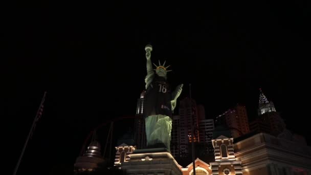 Άγαλμα Της Ελευθερίας Αντίγραφο Στο Ξενοδοχείο New York New York — Αρχείο Βίντεο
