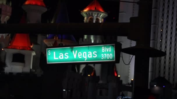 Las Vegas Blvd Znak Pasku Las Vegas — Wideo stockowe