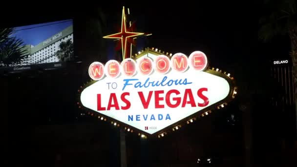 Welkom Bij Het Prachtige Las Vegas Nevada Bord — Stockvideo