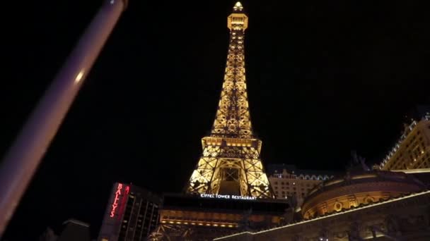 Replica Van Eiffeltoren Parijs Las Vegas Paris Hotel — Stockvideo