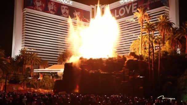 Wulkan Hotelowy Mirage Las Vegas Nevada — Wideo stockowe