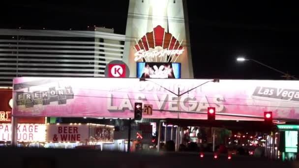 Bem Vindo Sinal Downtown Las Vegas — Vídeo de Stock