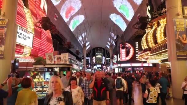 Gente Fremont Experiencia Callejera Las Vegas Nevada — Vídeo de stock