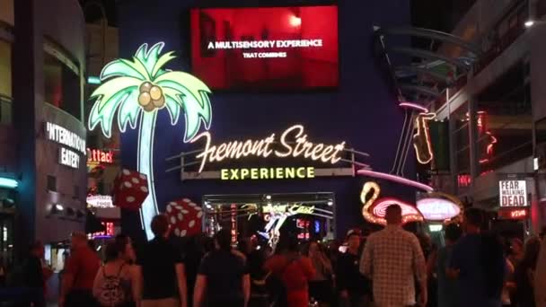 Lidé Fremont Street Zkušenosti Las Vegas Nevada — Stock video