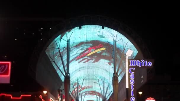 Lidé Fremont Street Zkušenosti Las Vegas Nevada — Stock video