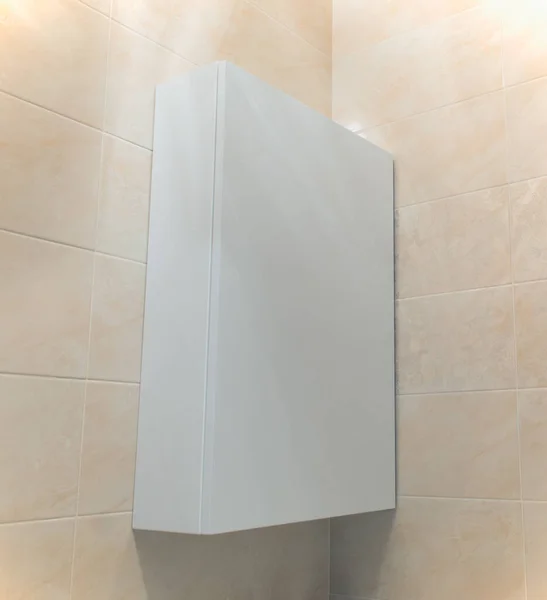 Gesloten Witte Wandkast Badkamerwand — Stockfoto