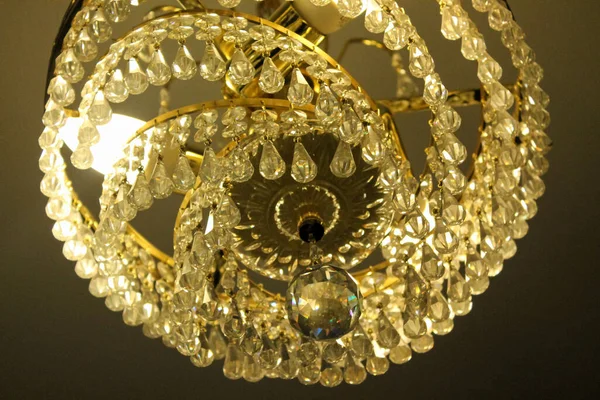 Vieux Lustre Cristal Plafond — Photo