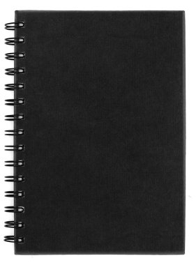 kırpma yolu ile beyaz arka planda siyah defter izole olduğunu