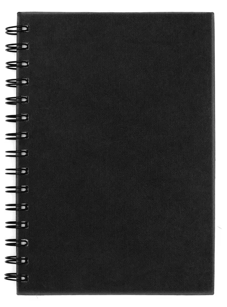 Black Notebook Isolate White Background Clipping Path — Stock Photo, Image