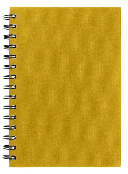 Κίτρινο Σημειωματάριο Απομόνωση Είναι Λευκό Φόντο Διαδρομή Αποκοπής — Φωτογραφία Αρχείου