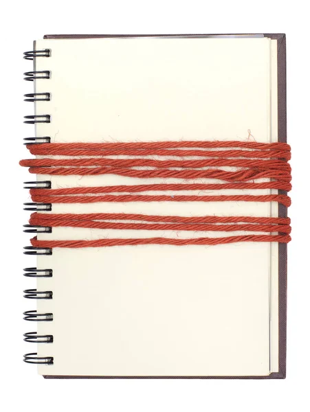 Üres Notebook Wrap Kötéllel — Stock Fotó