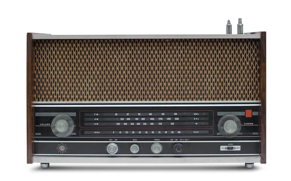 Vintage Radyo izole beyaz arka plan üzerinde olduğunu
