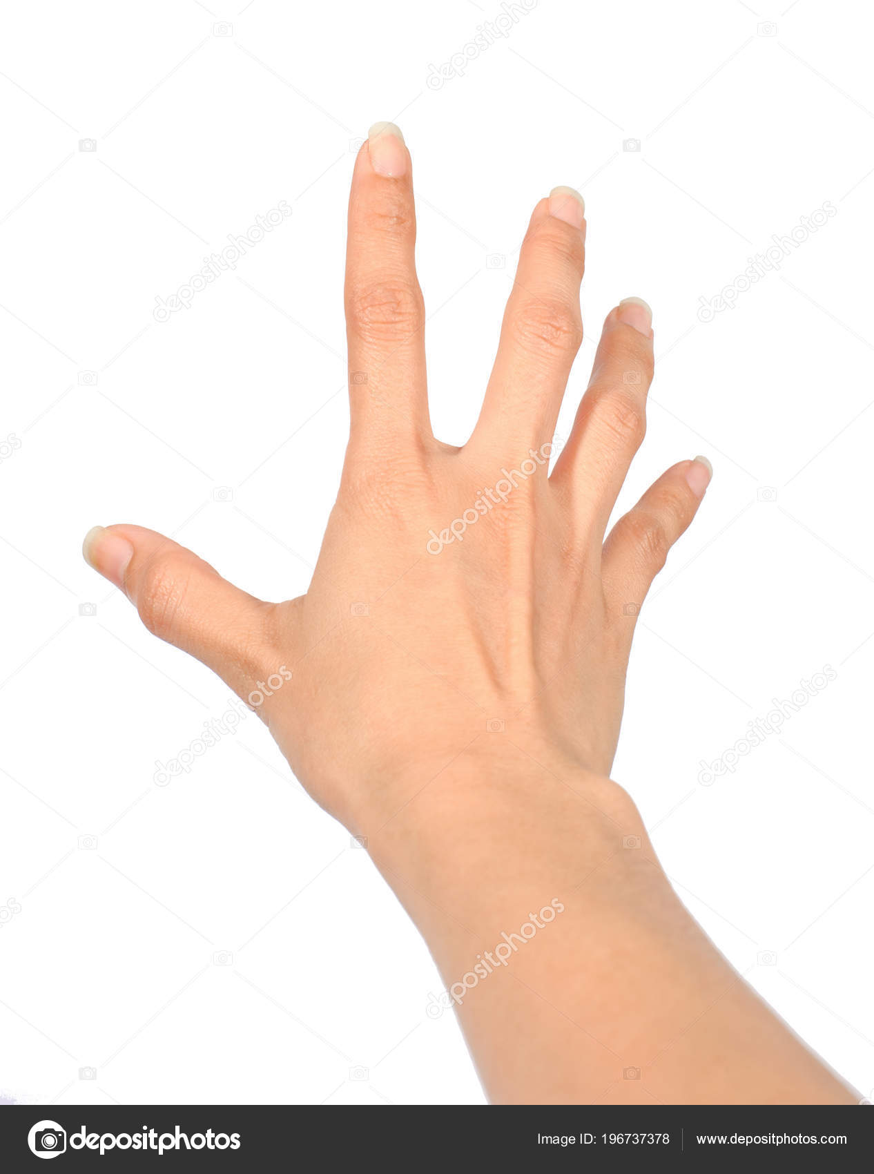 Hand Women Grab Posting Isolate White Background Stock Photo by ©ohishidpt 196737378