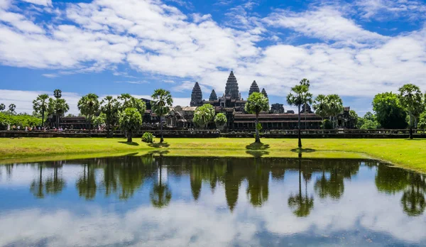 Angkor Wat Panoramik Manzarası Antik Khmer Tapınağı Siem Reap Kamboçya — Stok fotoğraf