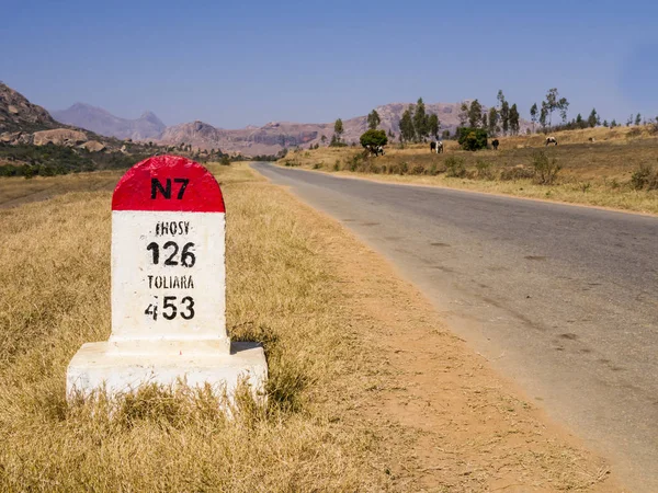 Madagaskar Úchvatný Pohled Trasu Nationale Rn7 Legendární Silnice Vedoucí Antananarivo — Stock fotografie
