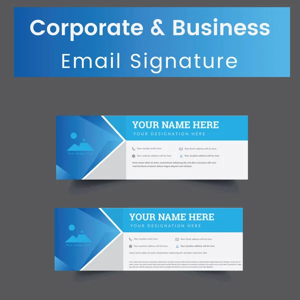 Creative Modern Professional Email Signatures Your Business Personal Use Allows — Stock Vector