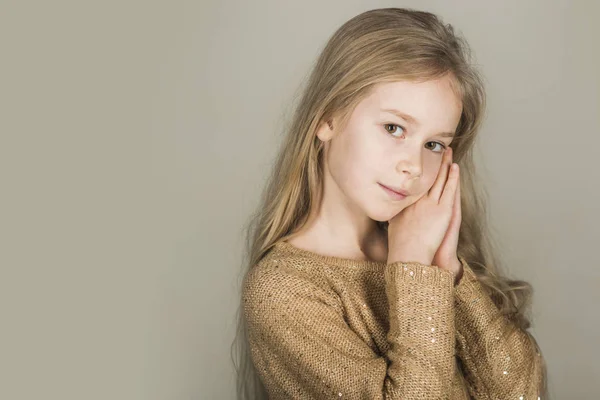 Modeporträt Des Mädchens Kind Kopierraum — Stockfoto