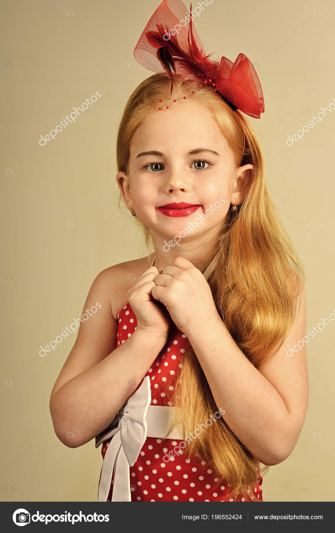 Kids Playing Happy Game Little Girl In Vintage Dress Prom
