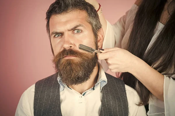 Hairdresser, hipster fashion, beauty. — Stock Photo, Image