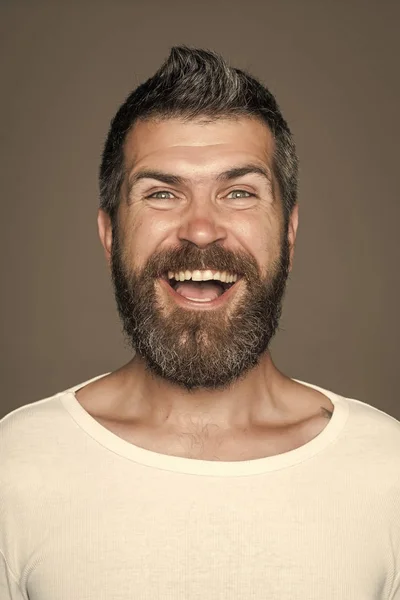 Happy man. Fun faces. Barber fashion and beauty. — Stock Photo, Image