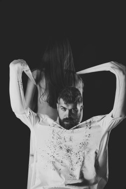 Yüz çocuk dergisinin kapağı için. Senin advertisnent mqan yüz portre. Cadılar Bayramı diriliş ve sembol koruma