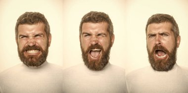 Yüz çocuk dergisinin kapağı için. Senin advertisnent mqan yüz portre. Duygu ve duygular.