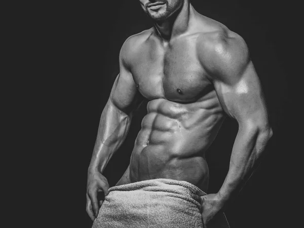 Faccia da ragazzo per la copertina della rivista. Ritratto volto Mqan nel vostro annuncio. Dieta e fitness, stile di vita sano . — Foto Stock