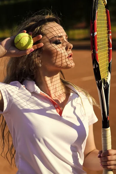 여자 얼굴 아름다움입니다. 스포츠, 게임 개념 — 스톡 사진