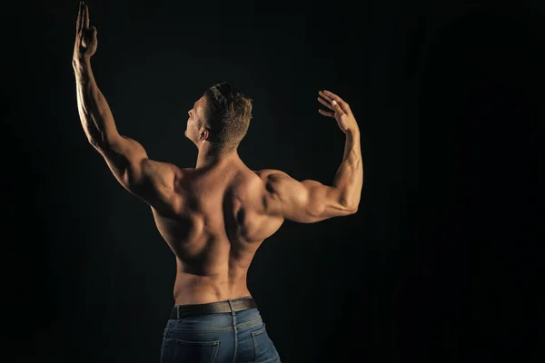 Cara de rapaz para capa de revista. Retrato de cara de homem na tua publicidade. Estilo de vida saudável, conceito de cuidados com o corpo — Fotografia de Stock