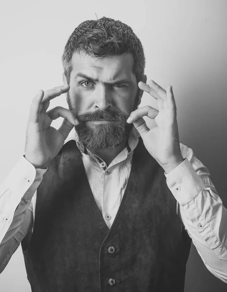 Male Face. Issues affecting boy. Guy or bearded businessman. — Stock Photo, Image