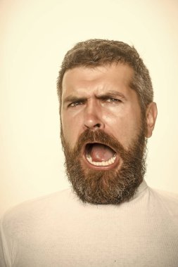 Eğlenceli yüzler. Adam ya da sakallı adam beyaz arka plan üzerinde izole.