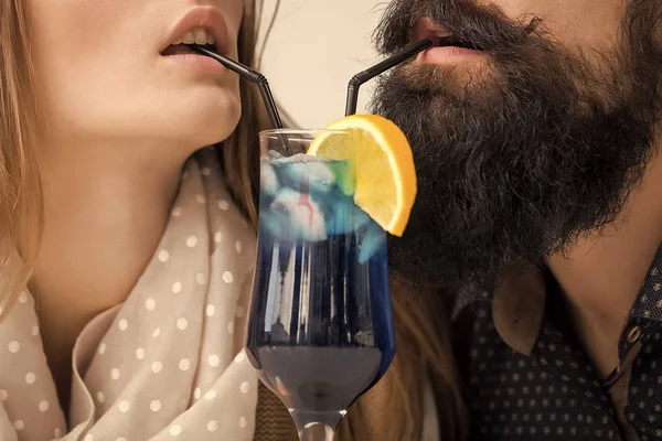 Sexy couple. couple drinking cocktail