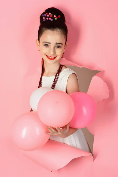 Beauty Fashion Punchy Pastels Beauty Studio Happy Little Girl — Stock Photo, Image