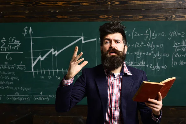 Ensinar Outra Pessoa Melhor Maneira Aprender Homem Barbudo Tutor Professor — Fotografia de Stock