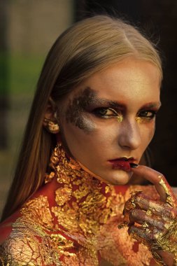 Moda model sanat makyaj, yaratıcı bodyart ile