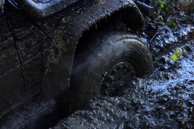 Tekerlek ile küçük bulut duman, defocused.