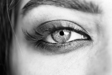 göz farı. Uzun kirpik ile kadın göz